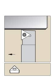 Kennametal - STAC, Right Hand Cut, 0° Lead Angle, 1/2" Shank Height x 1/2" Shank Width, Neutral Rake Indexable Turning Toolholder - 6" OAL, TC..21.5. Insert Compatibility, Series Screw-On - Benchmark Tooling