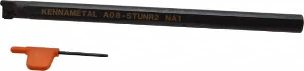 Kennametal - 15.24mm Min Bore Diam, 8" OAL, 1/2" Shank Diam, A-STUN Indexable Boring Bar - T221P Insert, Screw Holding Method - Benchmark Tooling