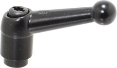 KIPP - 1/4-20, 0.51" Hub Diam, Zinc Die Cast (Steel Components) Tapped Adjustable Clamping Lever - 1.81" OAL, 1.28" High, 0.35" Hole Depth - Benchmark Tooling