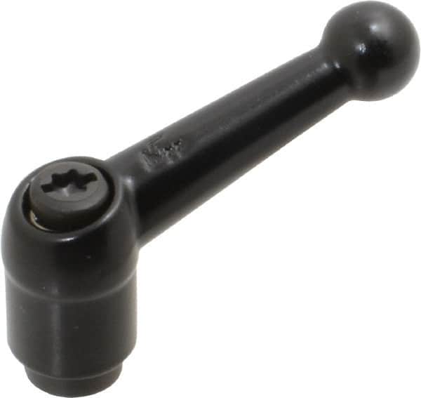 KIPP - M6 x 1.0, 13mm Hub Diam, Zinc Die Cast (Steel Components) Tapped Adjustable Clamping Lever - 46mm OAL, 32.5mm High, 9mm Hole Depth - Benchmark Tooling