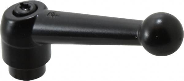 KIPP - M8 x 1.25, 18mm Hub Diam, Zinc Die Cast (Steel Components) Tapped Adjustable Clamping Lever - 73mm OAL, 45.5mm High, 12mm Hole Depth - Benchmark Tooling