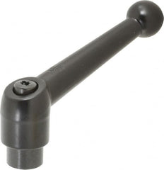 KIPP - 5/16-18, 0.83" Hub Diam, Zinc Die Cast (Steel Components) Tapped Adjustable Clamping Lever - 3.54" OAL, 2.26" High, 0.55" Hole Depth - Benchmark Tooling