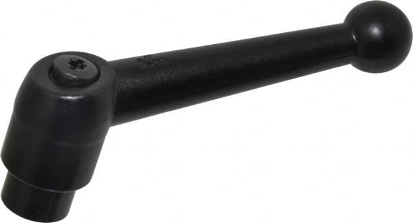 KIPP - 3/8-16, 0.83" Hub Diam, Zinc Die Cast (Steel Components) Tapped Adjustable Clamping Lever - 3.54" OAL, 2.26" High, 0.55" Hole Depth - Benchmark Tooling