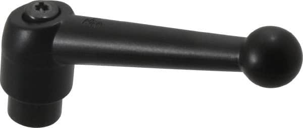 KIPP - M10 x 1.5, 21mm Hub Diam, Zinc Die Cast (Steel Components) Tapped Adjustable Clamping Lever - 90mm OAL, 57.5mm High, 14mm Hole Depth - Benchmark Tooling