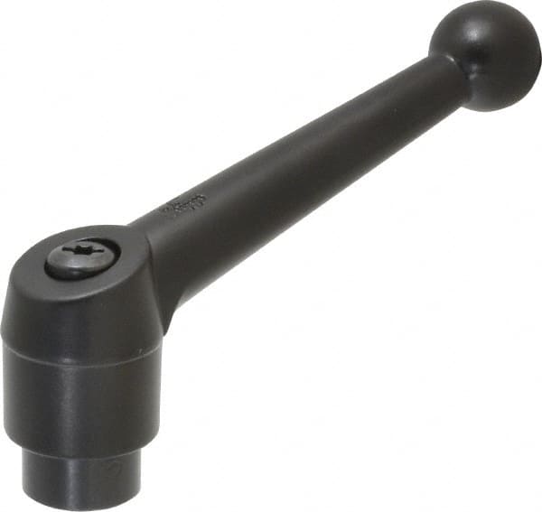 KIPP - M12 x 1.75, 30mm Hub Diam, Zinc Die Cast (Steel Components) Tapped Adjustable Clamping Lever - 126mm OAL, 79mm High, 23mm Hole Depth - Benchmark Tooling