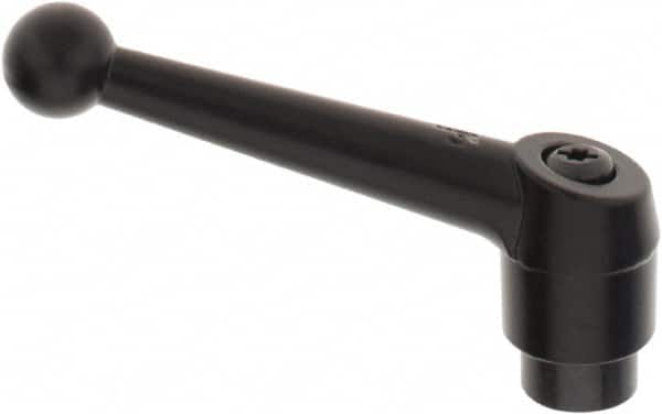 KIPP - M16 x 2.0, 30mm Hub Diam, Zinc Die Cast (Steel Components) Tapped Adjustable Clamping Lever - 126mm OAL, 79mm High, 23mm Hole Depth - Benchmark Tooling