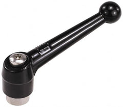 KIPP - 5/8-11, 1.18" Hub Diam, Zinc Die Cast (Stainless Steel Components) Tapped Adjustable Clamping Lever - 4.96" OAL, 3.11" High, 0.91" Hole Depth - Benchmark Tooling