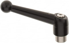 KIPP - 5/16-18, 0.83" Hub Diam, Zinc Die Cast (Stainless Steel Components) Tapped Adjustable Clamping Lever - 3.54" OAL, 2.26" High, 0.55" Hole Depth - Benchmark Tooling