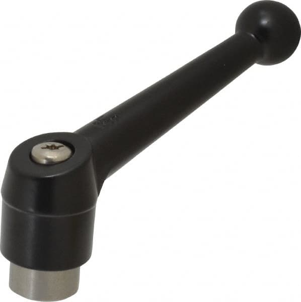 KIPP - 1/2-13, 1.18" Hub Diam, Zinc Die Cast (Stainless Steel Components) Tapped Adjustable Clamping Lever - 4.96" OAL, 3.11" High, 0.91" Hole Depth - Benchmark Tooling