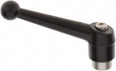 KIPP - M16 x 2.0, 30mm Hub Diam, Zinc Die Cast (Stainless Steel Components) Tapped Adjustable Clamping Lever - 126mm OAL, 79mm High, 23mm Hole Depth - Benchmark Tooling
