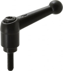 KIPP - #10-24, 13mm Hub Diam, Zinc Die Cast (Steel Components) Threaded Stud Adjustable Clamping Lever - 0.59" Stud Length, 46mm OAL, 32.5mm High - Benchmark Tooling