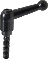 KIPP - 1/4-20, 13mm Hub Diam, Zinc Die Cast (Steel Components) Threaded Stud Adjustable Clamping Lever - 0.98" Stud Length, 46mm OAL, 32.5mm High - Benchmark Tooling