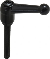 KIPP - 1/4-20, 13mm Hub Diam, Zinc Die Cast (Steel Components) Threaded Stud Adjustable Clamping Lever - 1.77" Stud Length, 46mm OAL, 32.5mm High - Benchmark Tooling