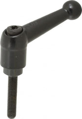 KIPP - M x 5 x 0.8, 13mm Hub Diam, Zinc Die Cast (Steel Components) Metric Threaded Stud Adjustable Clamping Lever - 25mm Stud Length, 46mm OAL, 32.5mm High - Benchmark Tooling