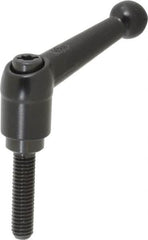 KIPP - M6 x 1.0, 13mm Hub Diam, Zinc Die Cast (Steel Components) Metric Threaded Stud Adjustable Clamping Lever - 25mm Stud Length, 46mm OAL, 32.5mm High - Benchmark Tooling