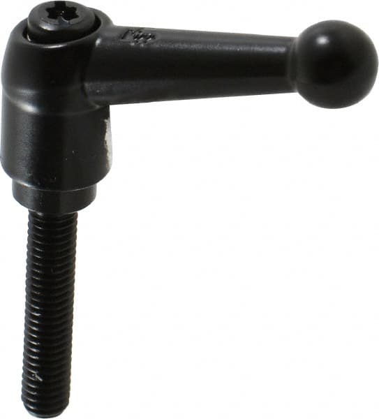 KIPP - M6 x 1.0, 13mm Hub Diam, Zinc Die Cast (Steel Components) Metric Threaded Stud Adjustable Clamping Lever - 30mm Stud Length, 46mm OAL, 32.5mm High - Benchmark Tooling