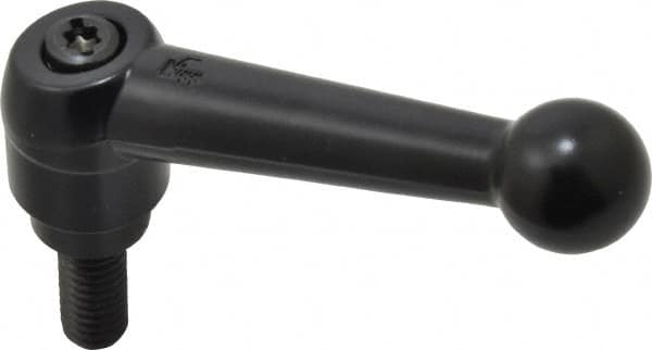 KIPP - 5/16-18, 0.71" Hub Diam, Zinc Die Cast (Steel Components) Threaded Stud Adjustable Clamping Lever - 0.79" Stud Length, 2.87" OAL, 1.79" High - Benchmark Tooling