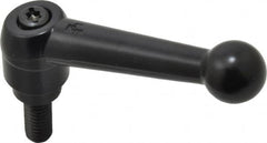 KIPP - 5/16-18, 0.71" Hub Diam, Zinc Die Cast (Steel Components) Threaded Stud Adjustable Clamping Lever - 0.79" Stud Length, 2.87" OAL, 1.79" High - Benchmark Tooling