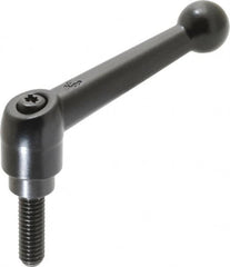 KIPP - 5/16-18, 0.71" Hub Diam, Zinc Die Cast (Steel Components) Threaded Stud Adjustable Clamping Lever - 0.98" Stud Length, 2.87" OAL, 1.79" High - Benchmark Tooling