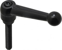 KIPP - 5/16-18, 0.71" Hub Diam, Zinc Die Cast (Steel Components) Threaded Stud Adjustable Clamping Lever - 1.97" Stud Length, 2.87" OAL, 1.79" High - Benchmark Tooling