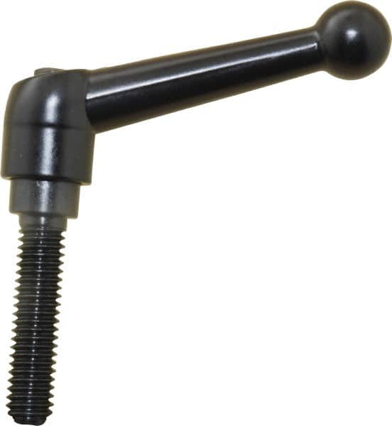 KIPP - 3/8-16, 0.71" Hub Diam, Zinc Die Cast (Steel Components) Threaded Stud Adjustable Clamping Lever - 1.57" Stud Length, 2.87" OAL, 1.79" High - Benchmark Tooling