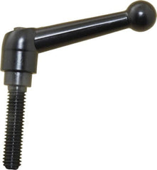 KIPP - 3/8-16, 0.71" Hub Diam, Zinc Die Cast (Steel Components) Threaded Stud Adjustable Clamping Lever - 1.57" Stud Length, 2.87" OAL, 1.79" High - Benchmark Tooling