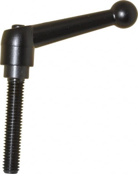 KIPP - 3/8-16, 0.71" Hub Diam, Zinc Die Cast (Steel Components) Threaded Stud Adjustable Clamping Lever - 1.97" Stud Length, 2.87" OAL, 1.79" High - Benchmark Tooling