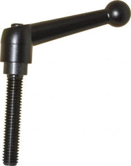 KIPP - 3/8-16, 0.71" Hub Diam, Zinc Die Cast (Steel Components) Threaded Stud Adjustable Clamping Lever - 1.97" Stud Length, 2.87" OAL, 1.79" High - Benchmark Tooling