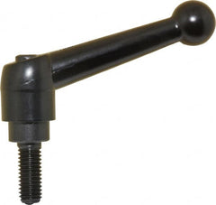 KIPP - M8 x 1.25, 18mm Hub Diam, Zinc Die Cast (Steel Components) Metric Threaded Stud Adjustable Clamping Lever - 20mm Stud Length, 73mm OAL, 45.5mm High - Benchmark Tooling