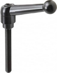 KIPP - M8 x 1.25, 18mm Hub Diam, Zinc Die Cast (Steel Components) Metric Threaded Stud Adjustable Clamping Lever - 60mm Stud Length, 73mm OAL, 45.5mm High - Benchmark Tooling