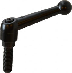 KIPP - M10 x 1.5, 18mm Hub Diam, Zinc Die Cast (Steel Components) Metric Threaded Stud Adjustable Clamping Lever - 30mm Stud Length, 73mm OAL, 45.5mm High - Benchmark Tooling