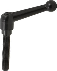 KIPP - M10 x 1.5, 18mm Hub Diam, Zinc Die Cast (Steel Components) Metric Threaded Stud Adjustable Clamping Lever - 50mm Stud Length, 73mm OAL, 45.5mm High - Benchmark Tooling