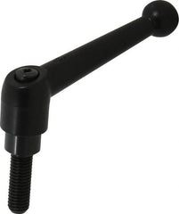 KIPP - M10 x 1.5, 21mm Hub Diam, Zinc Die Cast (Steel Components) Metric Threaded Stud Adjustable Clamping Lever - 30mm Stud Length, 90mm OAL, 57.5mm High - Benchmark Tooling