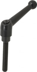 KIPP - M10 x 1.5, 21mm Hub Diam, Zinc Die Cast (Steel Components) Metric Threaded Stud Adjustable Clamping Lever - 60mm Stud Length, 90mm OAL, 57.5mm High - Benchmark Tooling