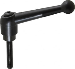 KIPP - 3/8-16, 0.98" Hub Diam, Zinc Die Cast (Steel Components) Threaded Stud Adjustable Clamping Lever - 1.97" Stud Length, 4-1/4" OAL, 2.64" High - Benchmark Tooling