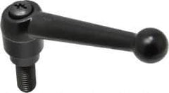KIPP - 1/2-13, 0.98" Hub Diam, Zinc Die Cast (Steel Components) Threaded Stud Adjustable Clamping Lever - 1.18" Stud Length, 4-1/4" OAL, 2.64" High - Benchmark Tooling