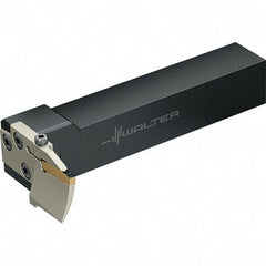 Walter - NCOE, External, Left Hand, 21mm Max Depth of Cut, 4 to 5mm Groove Width, Indexable Grooving Tool Holder - GX24-3.. Insert Compatibility, 25mm Shank Height, 25mm Shank Width, 141.4mm OAL - Benchmark Tooling