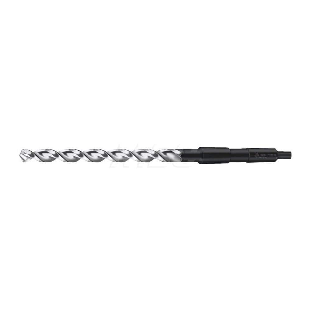 Taper Shank Drill Bit: 0.8071″ Dia, 2MT, 130 °, High Speed Steel Bright/Uncoated & Oxide, 7.2441″ Flute Length, 11.1024″ OAL, UFL Point, Parabolic Flute