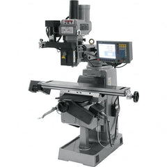 Jet - 9" Table Width x 49" Table Length, Variable Speed Pulley Control, 3 Phase Knee Milling Machine - R8 Spindle Taper, 3 hp - Benchmark Tooling