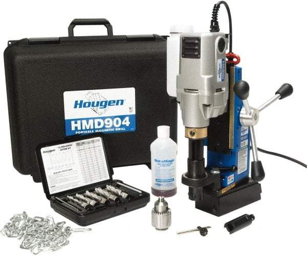 Hougen - 2" Travel, Portable Magnetic Drill Press - 450 RPM, 8 Amps, 1.25 hp, 920 Watts - Benchmark Tooling