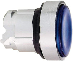 Schneider Electric - 22mm Mount Hole, Flush, Pushbutton Switch Only - Round, Blue Pushbutton, Nonilluminated, Momentary (MO) - Benchmark Tooling