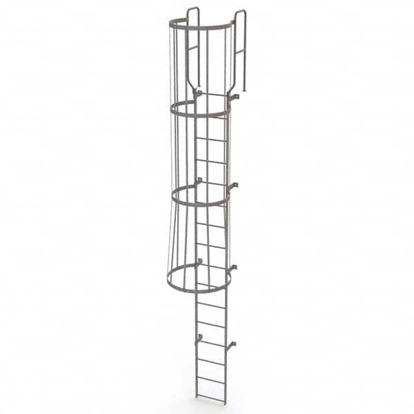 TRI-ARC - Rolling & Wall Mounted Ladders & Platforms Type: Fixed Ladder Style: Safety Cage - Benchmark Tooling