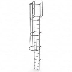 TRI-ARC - Rolling & Wall Mounted Ladders & Platforms Type: Fixed Ladder Style: Safety Cage - Benchmark Tooling