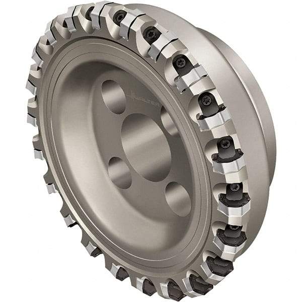 Walter - 125mm Cut Diam, 40mm Arbor Hole, 4mm Max Depth of Cut, Indexable Chamfer & Angle Face Mill - 18 Inserts, XNHF 0705 . . Insert, Right Hand Cut, 18 Flutes, Series Xtra-tec - Benchmark Tooling