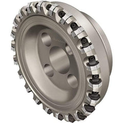 Walter - 100mm Cut Diam, 32mm Arbor Hole, 4mm Max Depth of Cut, Indexable Chamfer & Angle Face Mill - 14 Inserts, XNHF 0705 . . Insert, Right Hand Cut, 14 Flutes, Series Xtra-tec - Benchmark Tooling