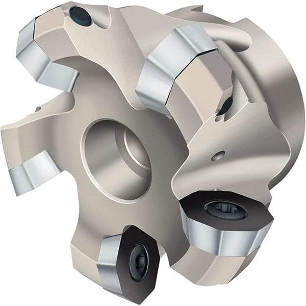 Walter - 125mm Cut Diam, 40mm Arbor Hole, 8mm Max Depth of Cut, Indexable Chamfer & Angle Face Mill - 10 Inserts, OD . . 0504 . . Insert, Right Hand Cut, 10 Flutes, Through Coolant, Series Xtra-tec - Benchmark Tooling