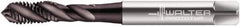 Walter-Prototyp - #8-36 UNF 3 Flute 2B Modified Bottoming Spiral Flute Tap - Powdered Metal, Hardlube Finish, 63mm OAL, Right Hand Flute, Right Hand Thread, Series EP2351302 - Exact Industrial Supply