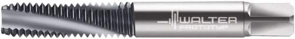 Walter-Prototyp - #2-56 UNC 3 Flute 3B Modified Bottoming Spiral Flute Tap - Powdered Metal, TiCN Finish, 1-3/4" OAL, Right Hand Flute, Right Hand Thread, Series A2240876 - Exact Industrial Supply