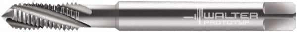 Walter-Prototyp - 1/4-28 UNF 3 Flute 3B Modified Bottoming Spiral Flute Tap - Powdered Metal, Bright Finish, 80mm OAL, Right Hand Flute, Right Hand Thread, Series 234104 - Exact Industrial Supply
