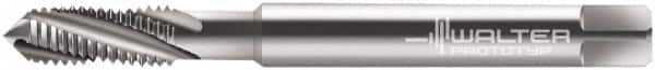 Walter-Prototyp - 3/8-16 UNC 4 Flute 2B Modified Bottoming Spiral Flute Tap - Powdered Metal, Bright Finish, 100mm OAL, Right Hand Flute, Right Hand Thread, Series 224102 - Exact Industrial Supply
